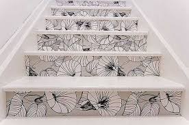 When the stairs are totally prepped and the joint compound is dry, apply a coat of primer to the entire staircase. Adding Beautiful Wallpapers To Stairs Risers For Original Staircase Designs
