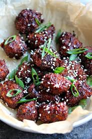 Sticky Baked Korean Bbq Tofu Bites With Gochujang Ranch Recipe Bbq Tofu Delicious Tofu Tofu
