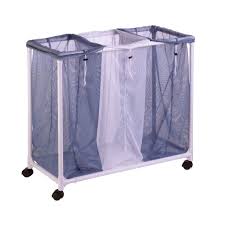Use the mesh laundry bag to tote your clothes to and from the laundry room. Honey Can Do 3 Bag Mesh Rolling Hamper