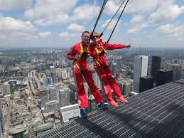 Watching this back literally toronto path from scotiabank arena (air canada centre) to cn tower skywalk walk #toronto. My Grandma And I Doing The Toronto Cn Tower Edgewalk Imgur
