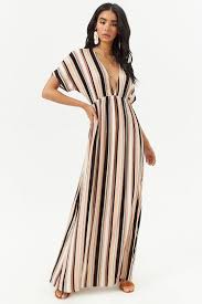 Plunging Striped Maxi Dress Forever 21 Maxi Dress Striped Maxi Dresses Plunge Maxi Dress