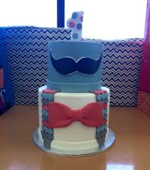Birthday Cake For Baby Boy 1 Year Moustache 2 Tier Birthday Cake Covered With Fondant Fondant Moustache Suspenders And Ti Baby Shower Cakes For Boys 1 Year Old Birthday Cake Boy Birthday Cake