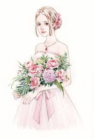 七夕 光收花太没劲 你就收个美人捧花吧 捧花少女2附送 安浅浅 asaki 水彩 水彩插画 手绘 原创 安浅浅 七夕 捧花少女 涂鸦王国插画