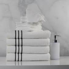 We have different sizes, colours and styles of bath towels, so you can choose ones that make you happy to. Mainstays 10 Piece Bath Set White With Grey Stripe 100 Cotton Walmart Com Walmart Com