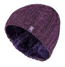 Heat Holders Damen Bunt Muster Strickmutze Warm Wintermutze Mutze In 7 Farben Lila Speziell Entwickelte Thermische G Winter Hats Winter Knits Cable Knit