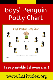 Free Potty Training Chart Boys Penguin Behavior Charts