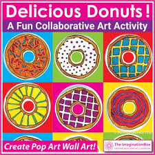 Coloring Pages Donut Pop Art Collaborative Poster Pop Art Collaborative Art Art Activities