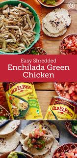 Easy Shredded Enchilada Green Chicken Recipe Recipes Easy Cheap Dinners Green Chicken Enchiladas