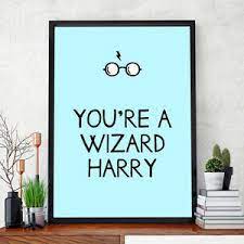 When harry mishears the word wizard, or it's making fun of the way daniel radcliffe when he said, i'm a what? because, with his accent, he sounded well, it's true. Harry Potter Hagrid Quote You Re A Wizard Harry Bedroom Poster Print Wall Art Ebay