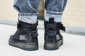 Mid Black Air Force 1 On Feet On Foot Nike Sf Af1 Mid Black Tiger Camo Eu Kicks Sneaker Magazine Nike Sf Af1 Black Tigers Sneaker Magazine