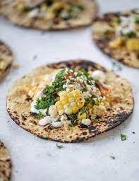 Crunchy Street Corn And Jicama Tacos With Garlic Lime Mayo Recipe Jicama Mexican Food Recipes Healthy Sweet Snacks
