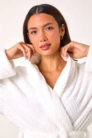 Cotton Robe Ladies White Toweling Dressing Gown Hooded Bathrobe White  Towelling Dressing Gown Ladies Lucy Terry