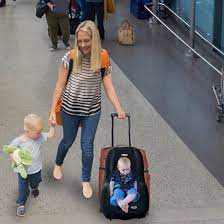 Use the handles a luggage stroller; Traveling With A Car Seat On A Plane These Tips Will Be Crucial Traveling With Baby Car Seats Travel Car Seat