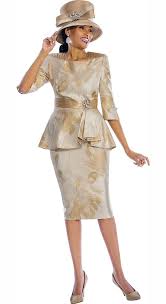 Susanna 3785 Gold Womens Floral Print Skirt Suit With Peplum Jacket Expressurway Skirt Suit Gold Skirt Women Church Suits