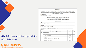 Mẫu báo cáo an toàn thực phẩm mới nhất 2024