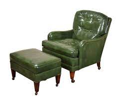 Free shipping on many items. Vintage Hickory Chair Company Green Leather Club Lounge Chair W Ottoman Green Leather Chair White Leather Chair Leather Chair With Ottoman