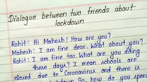 However, in terms of academic writing, it can be used in one essay type only; Dialogue Between Two Friends About Lockdown Conservation Between Two Friends About Lockdown Youtube