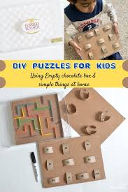 Diy wooden puzzle cube (inspired by tetris) shape puzzles (made with cardboard and bottle caps) toilet paper roll puzzles (made with empty toilet paper rolls, and an old cd) puzzles made with your kid's favourite book cover. Vikalpah Diy Puzzles For Kids With Things At Home Using Ferrero Rocher Boxes