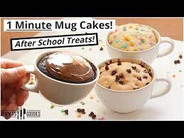 1 Minute Microwave Mug Cakes 3 Back To School Treats Watch The Full How To Video Now In 2021 Mug Recipes Mug Cake Microwave Mug Cake