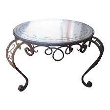A classic and elegant coffee table if we have ever seen one. 1940 S French Wrought Iron Coffee Table With Eglomise Top Chairish