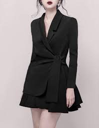 Sunlen Womens Vneck Black Wrap Blazer Dress 2 Piece Skirt Sets Sl1bh5858 Black M Proceed To The Item At The Image Dresses Fashion Outfits Thai Silk Dresses