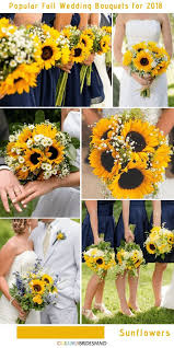 Fall silk flower bridal bouquet, sunflowers, ranunculus, calla lilies, berries, pine cones. 10 Stunning Fall Wedding Bouquets To Match Your Big Day Sunflower Wedding Bouquet Sunflower Themed Wedding Fall Wedding Bouquets