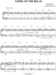 Download the official licensed arrangements of all your favorite christmas tunes! Traditional Carol Of The Bells Sheet Music Easy Piano Piano Solo In E Minor Transposable Download Print Piano Sheet Music Piano Music Violin Sheet Music