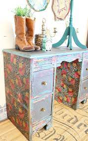 How To Decoupage A Desk Refunk My Junk Decoupage Furniture Diy Modern Furniture Cute Furniture