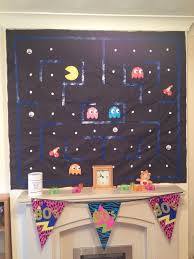 Homemade Pacman Wall Decoration Scene Setter Care Bear Back To The Future Collecting Tin B Back To The Future Party Diy Party Decorations Party Decorations