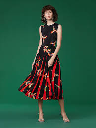 The Dvf Talita Dress In Aurora Black And Candy Red Designer Cocktail Dress Dress Stands Business Dresses