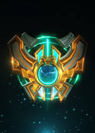 3d Challenger Tier Emblem Metal Poster Print Jose Barrera Displate In 2020 Game Concept Art League Of Legends Logo Art