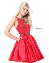 Pin By Sherri Hill On Fall 2017 Collection Red Carpet Short Dress Red Dress Short Cheap Homecoming Dresses