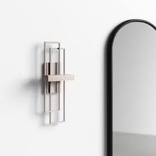 Melucee 3 lights wall sconce brushed nickel finished modern bathroom vanity light fixtures with clear glass shade suit for porch bedroom foyer kitchen 4.7 out of 5 stars 500 $108.99 $ 108. Modern Brushed Nickel Wall Sconces Allmodern