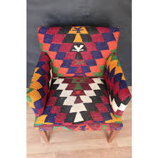 Patterns may vary slightly, as each is an individual work of art. Kilim Upholstered Armchair Chairish