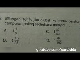 Cara Mudah Mengubah Persen Menjadi Bentuk Pecahan Campuran Paling Sederhana Youtube Panduan Belajar Belajar Menghitung Matematika