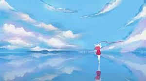 我很喜歡在山上眺望海的遼闊 blue sky sky clouds