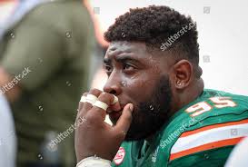 Miami Hurricanes Defensive Lineman Anthony Moten Editorial Stock Photo