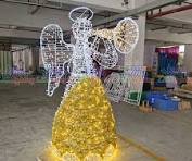 Outdoor Lighted Christmas Angels 3D Motif Angel with Harp ...