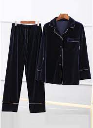 Pyjama Velours Femme Set Manches Longues Et Pantalon Chicuu Com