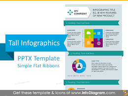Infographics Template Ppt Flat Ribbons Tall Powerpoint