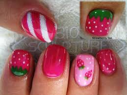 Pin By Rosie Stumbaugh On Fruit Nail Art Strawberry Nail Art Easter Nail Art Designs Easter Nail Designs