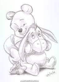 Description created in an impressionistic + splattered watercolor style, this high quality art. Elegant Winnie The Pooh And Eeyore Landn Foundmyself Whinnie The Pooh Drawings Cute Disney Drawings Winnie The Pooh Drawing