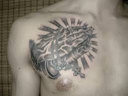 You can download and print it from your computer for free!! Chest Praying Hands Rosary Tattoo By Koji Tattoo