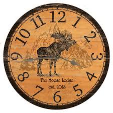 Personalized Moose Wall Clock- Cabin Clock-lodge Clock