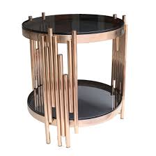Both tables sit on a round chrome base on wheels, making them easy to move and reposition to any area of your choice. China Small Round Rose Gold Stainless Steel Coffee Table With Tempered Glass Top China Coffee Table End Table