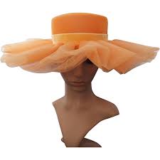 Vintage 1950s Hat 50s Hat Peach Hat Wide Brim Hat Double Layer Brim Hat 1950s Vintage Hat Vintage Hats In 2019 1950s Hats Hats Brim Hat