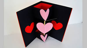 Instructions for how to make a 3d heart pop up card: Twirling Heart Valentine S Card Learn How To Make A Greeting Card With A Spinning Heart Ez Valentine Cards Handmade Pop Up Valentine Cards Valentines Cards