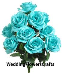 Always remember, flowers play an important role in wedding ceremonies. Light Baby Blue 12 Open Long Stem Roses Silk Wedding Flowers Bridal Bouquets Wedding Supplies Home Garden