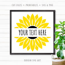 Download Sunflower Split Monogram Custom Your Name Svg Origin Svg Art