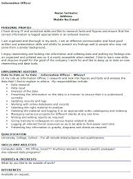 Information Officer Cv Example Icover Org Uk